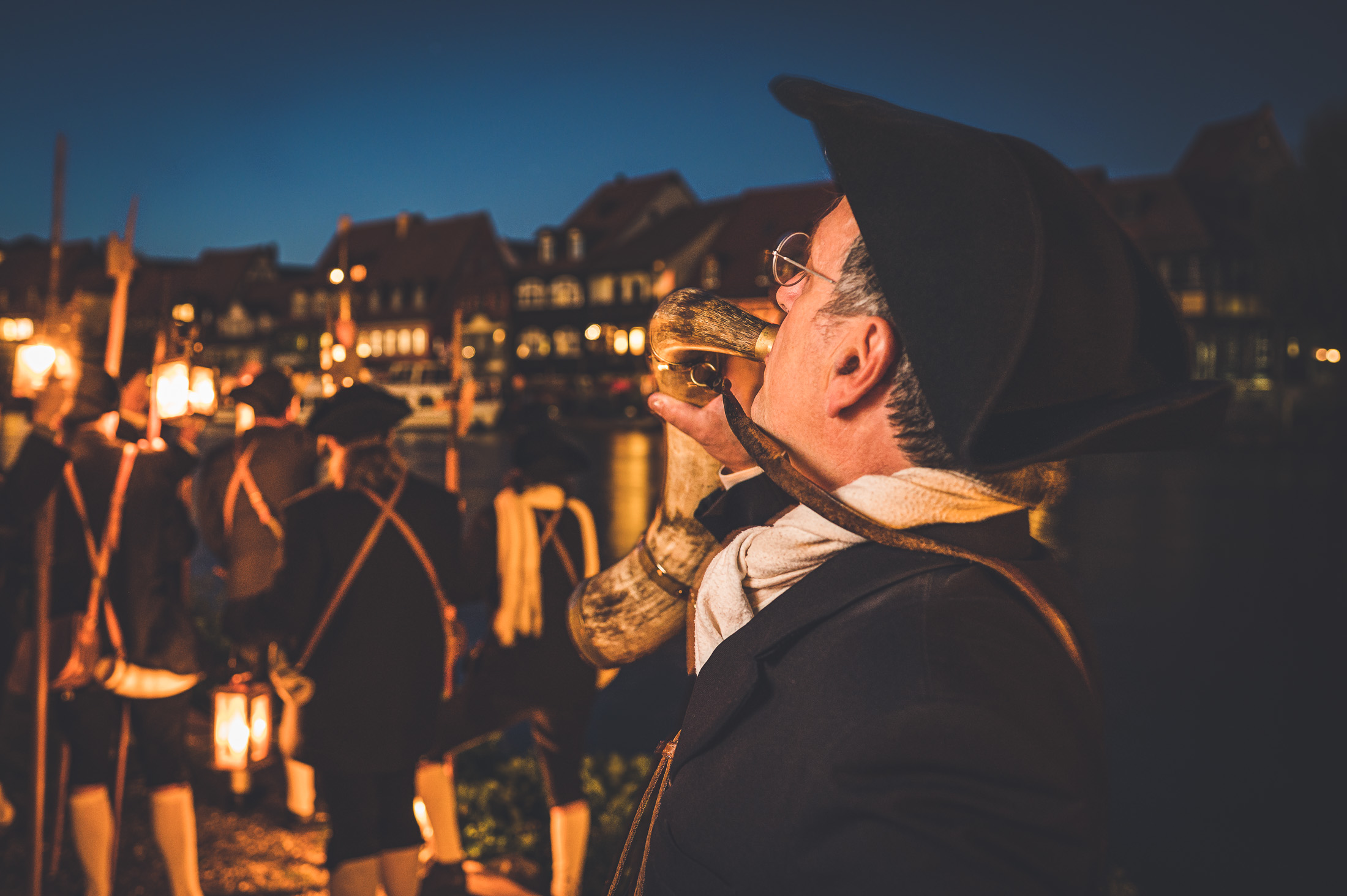 Das Horn des Bamberger Nachtwächters schallt durch die Nacht